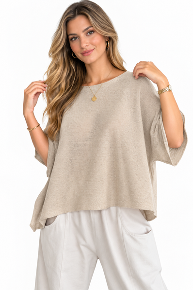 Made in Italy Relaxed Short Sleeve Knit