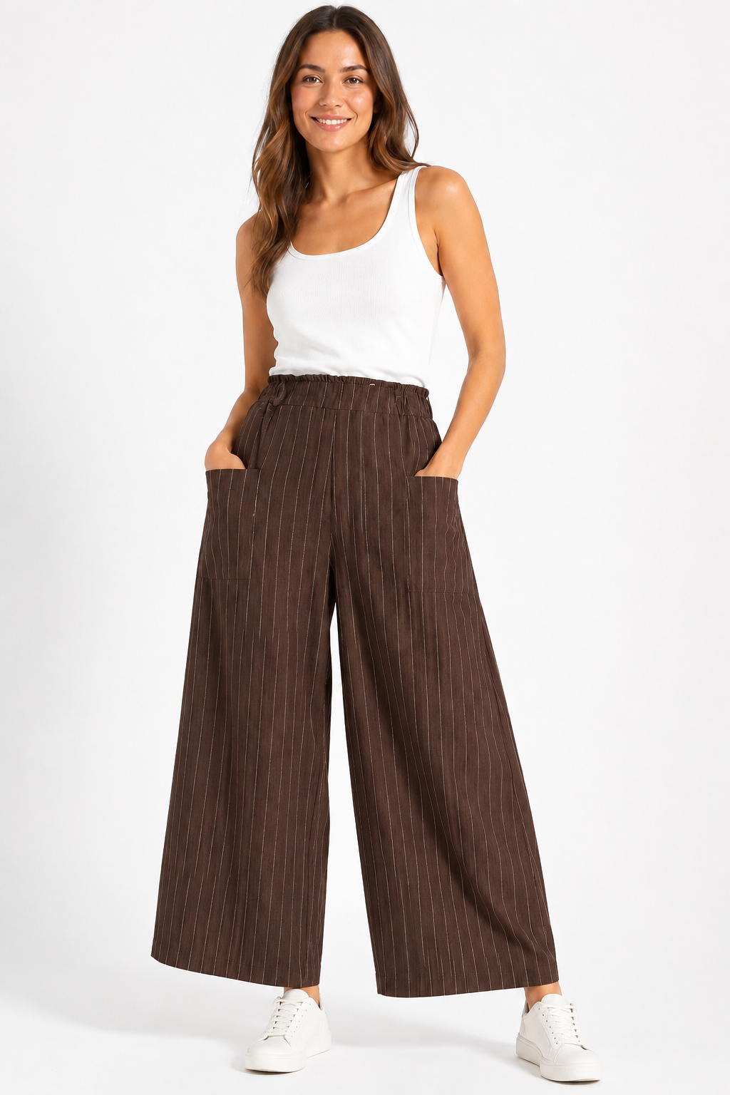 Made in Italy Pinstripe Wide leg trouser
