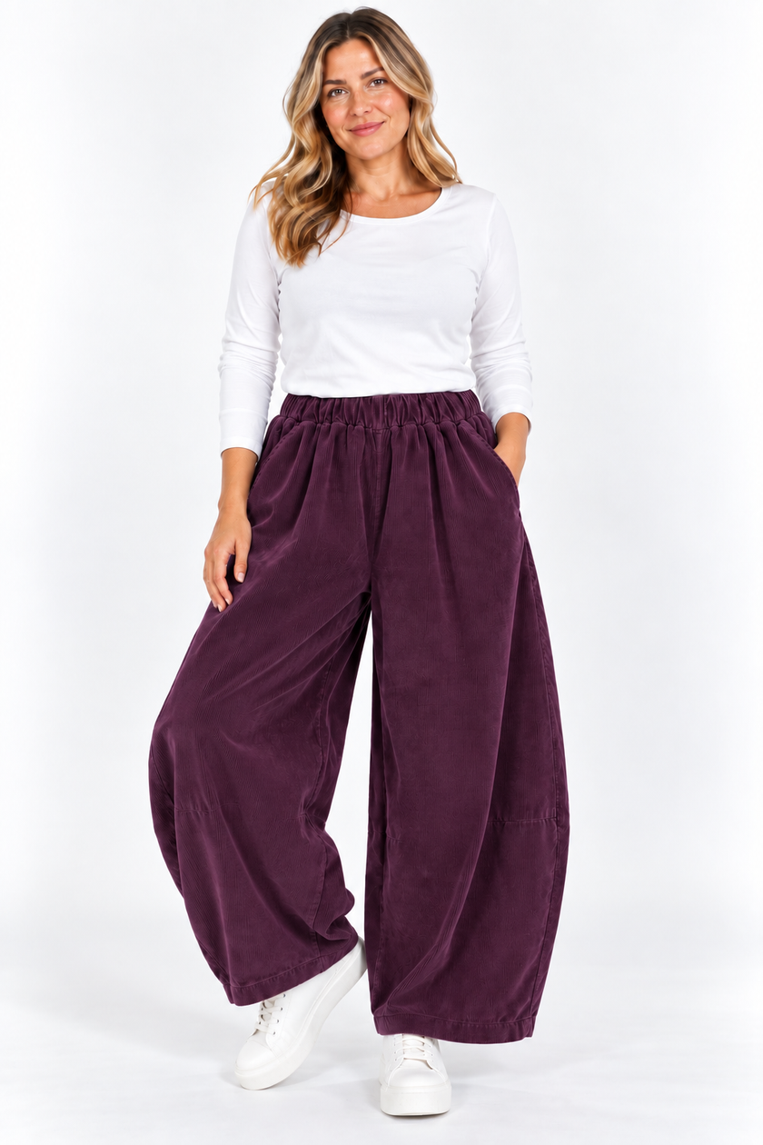 Made in Italy Corduroy Balloon Leg Trousers