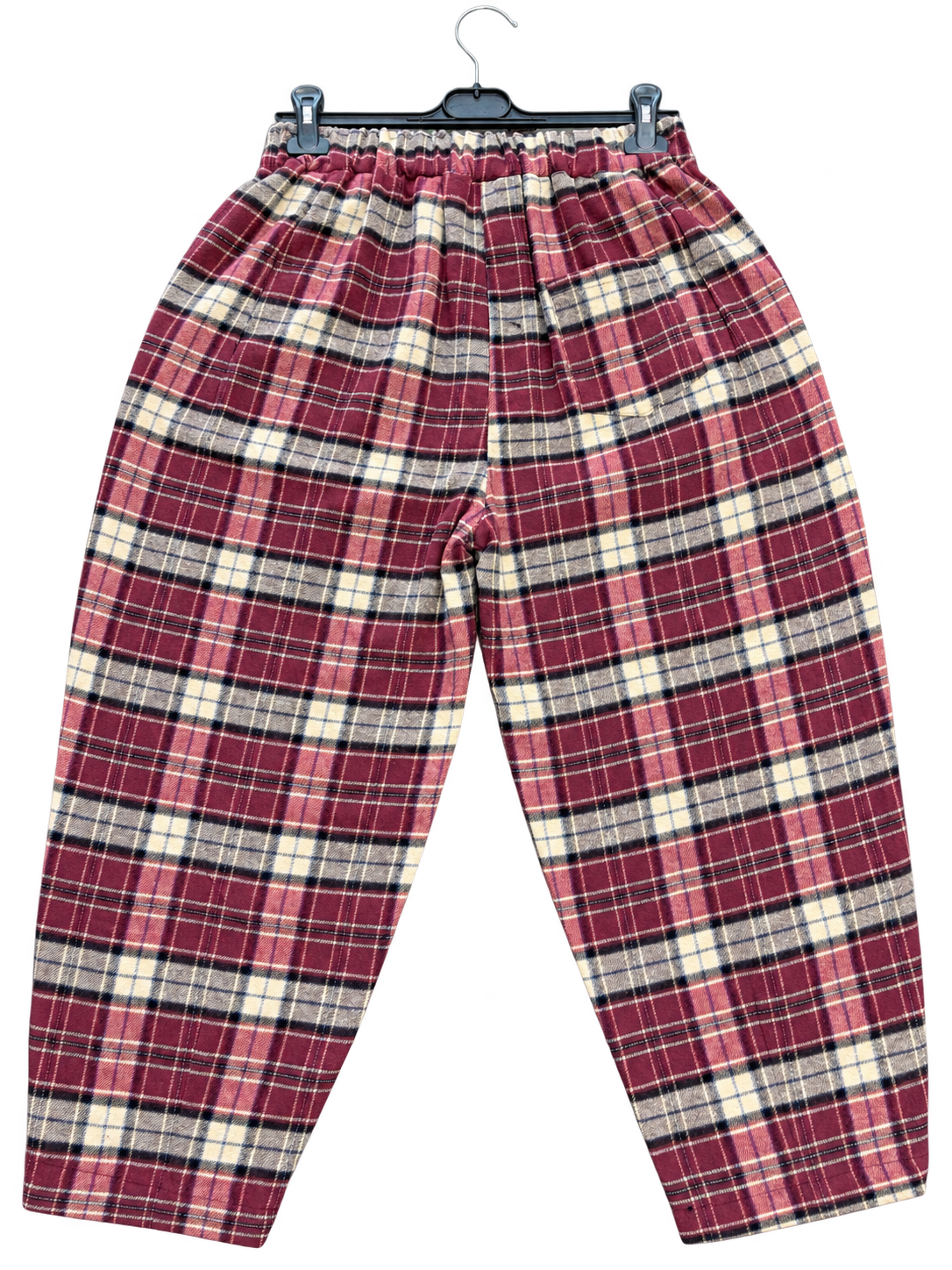Made in Italy Plaid Check Tapered Leg Trouser