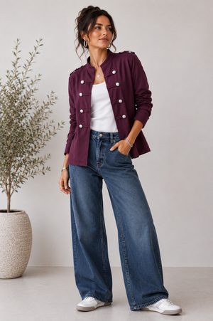 Military Button Jacket -Made in Italy