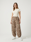 Leopard print side stripe ballon pant
