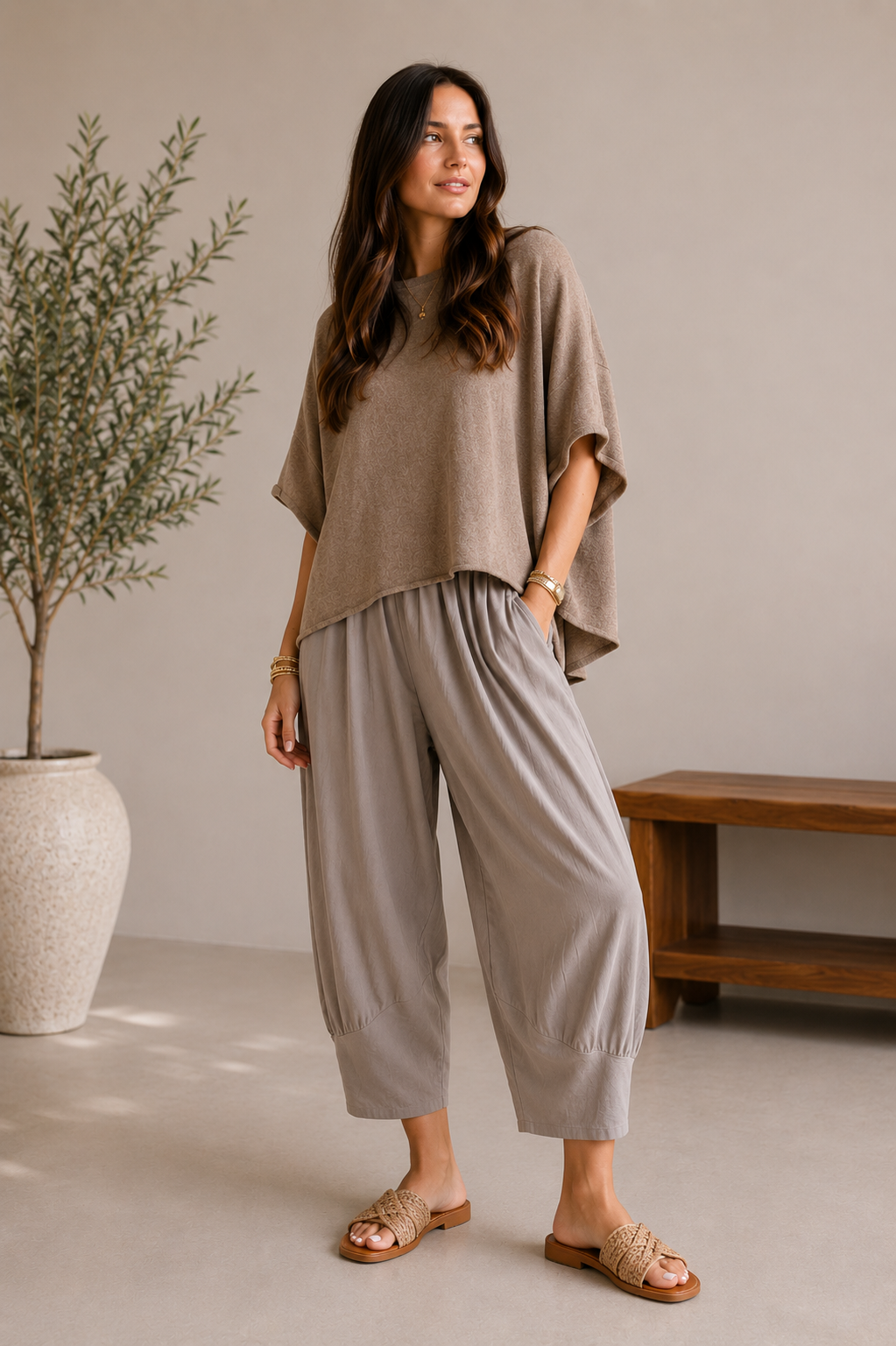 Classic Barrel Leg Trouser, Made in Italy