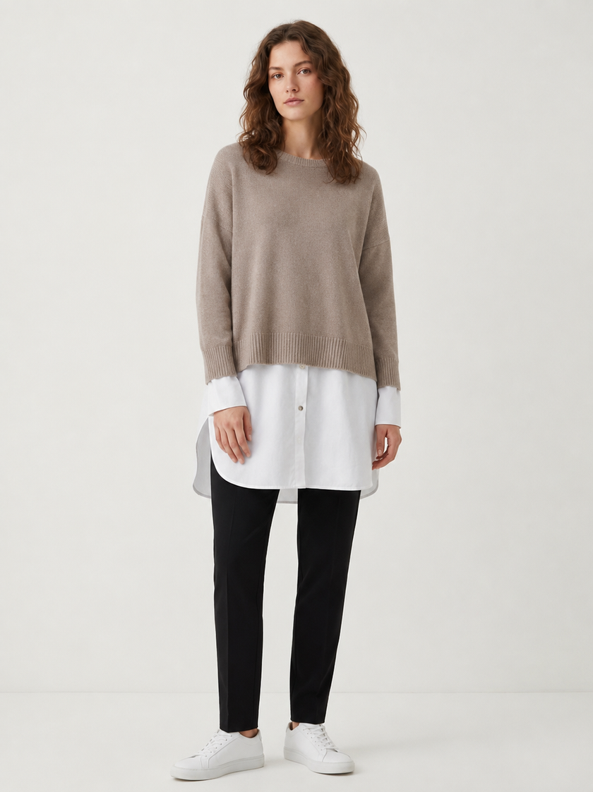 Made in Italy White Layering Shirt