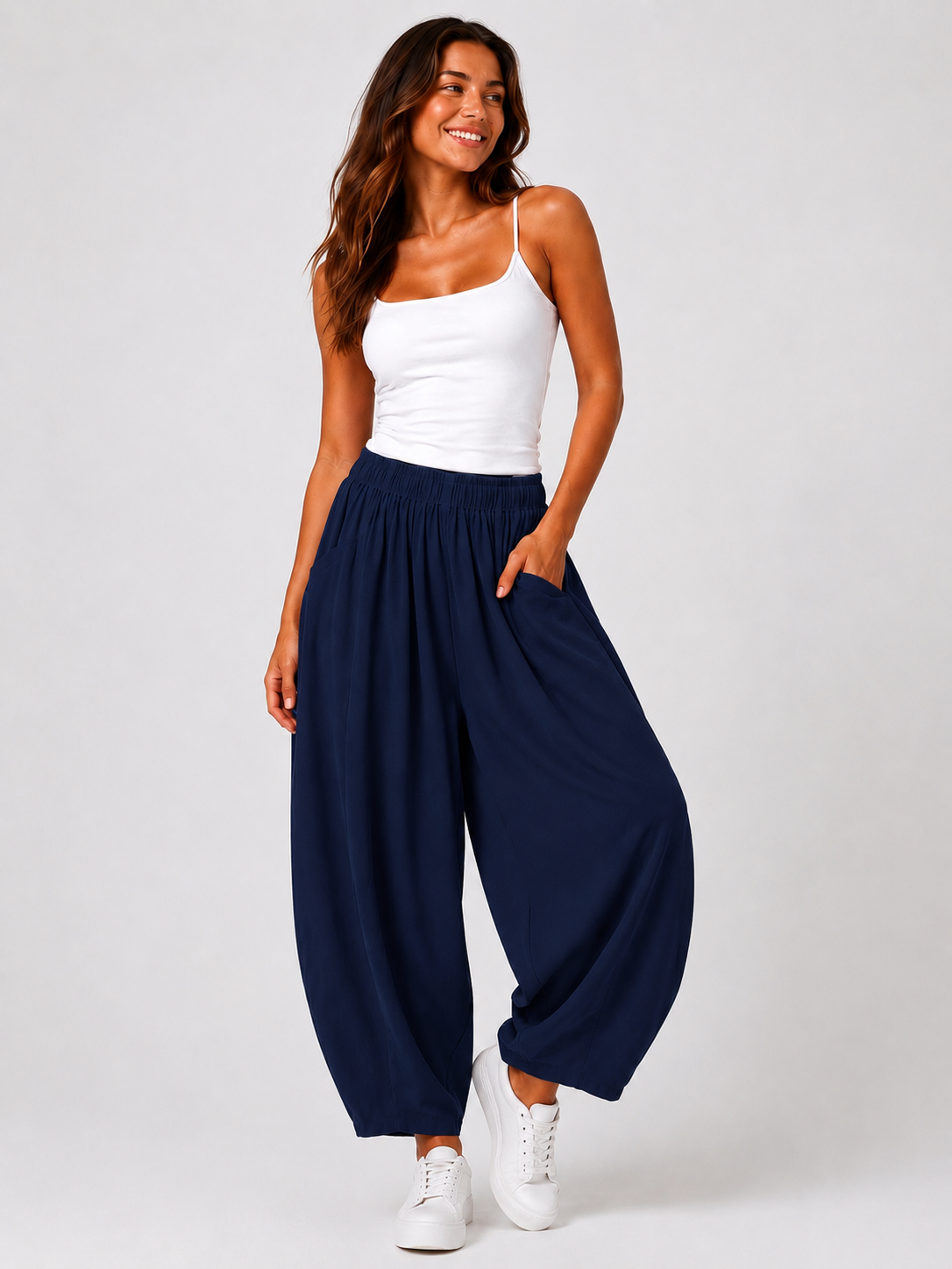Made in Italy Balloon leg Pockets front Trouser