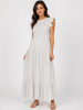 Made in Italy Shirred Ditsy print Maxi Dress