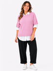 Made in Italy Ribbed Knit Short Sleeve Jumper