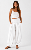 Made in Italy shirred waist harem trouser