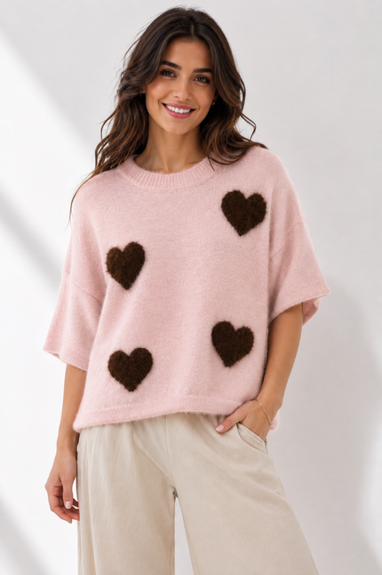 Made in Italy Short Sleeve Heart Jumper