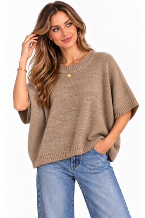Made In Italy Soft knit Jumper With 3/4 Sleeves