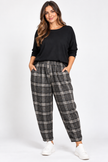 Made in Italy Plaid Check Tapered Leg Trouser