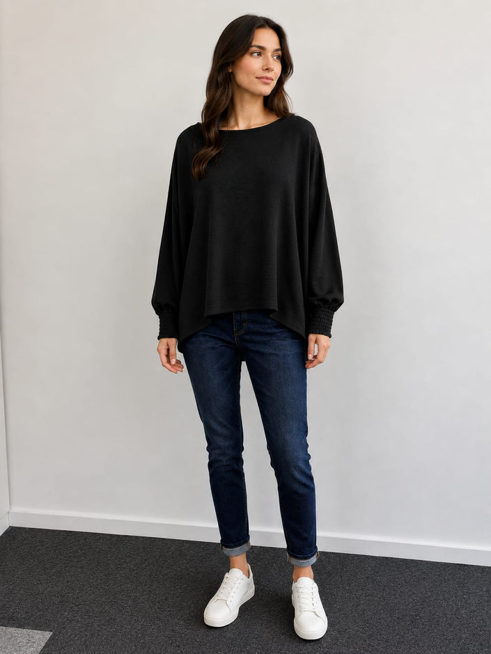 Batwing Loose Fit Top, Made in Italy