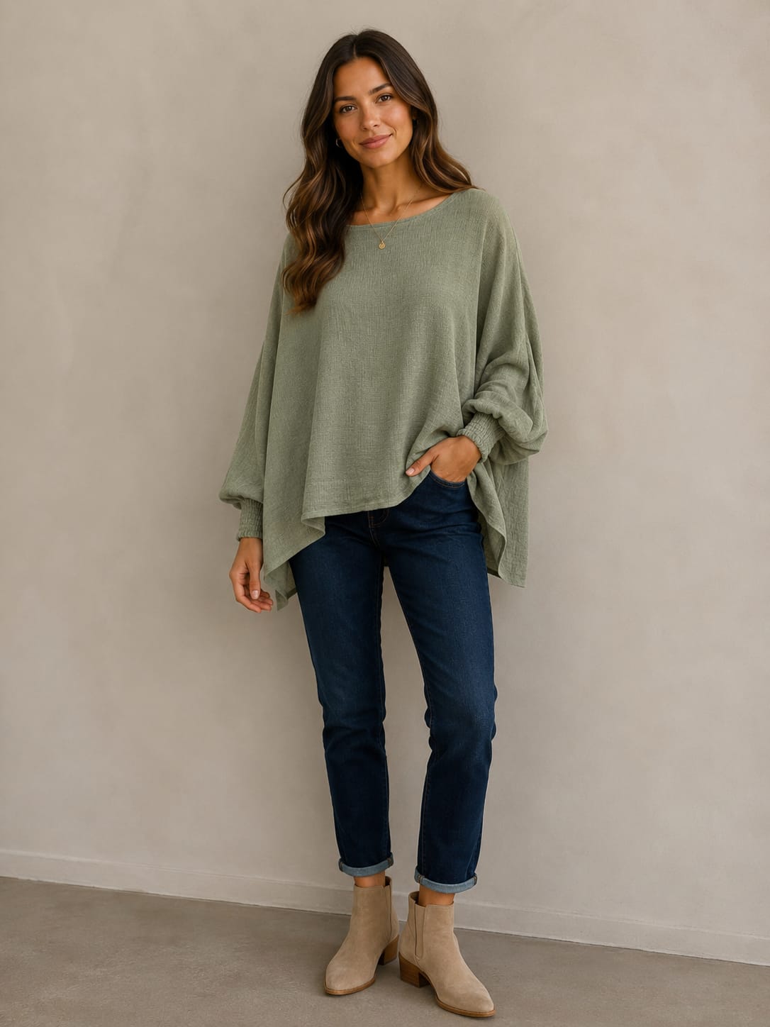 Batwing Loose Fit Top - Made in Italy