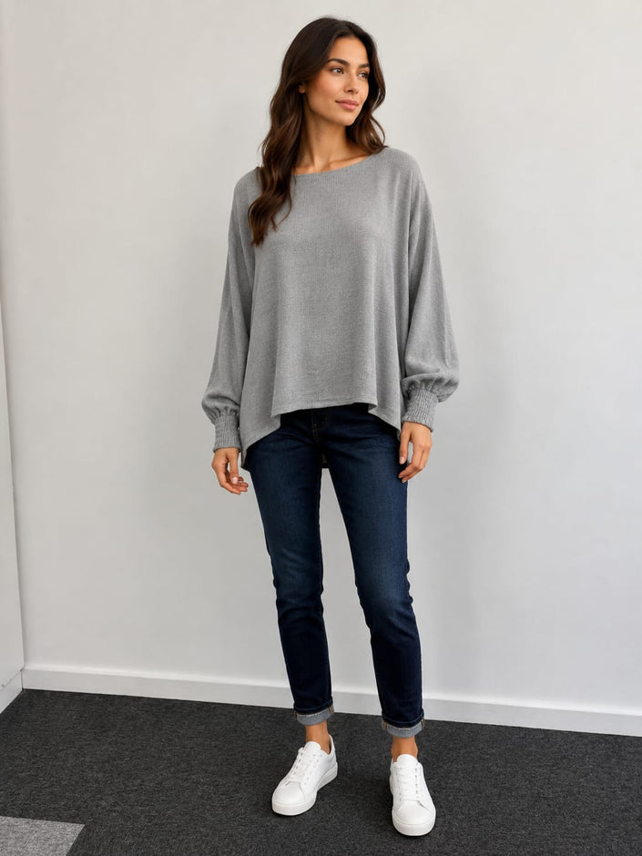 Batwing Loose Fit Top, Made in Italy