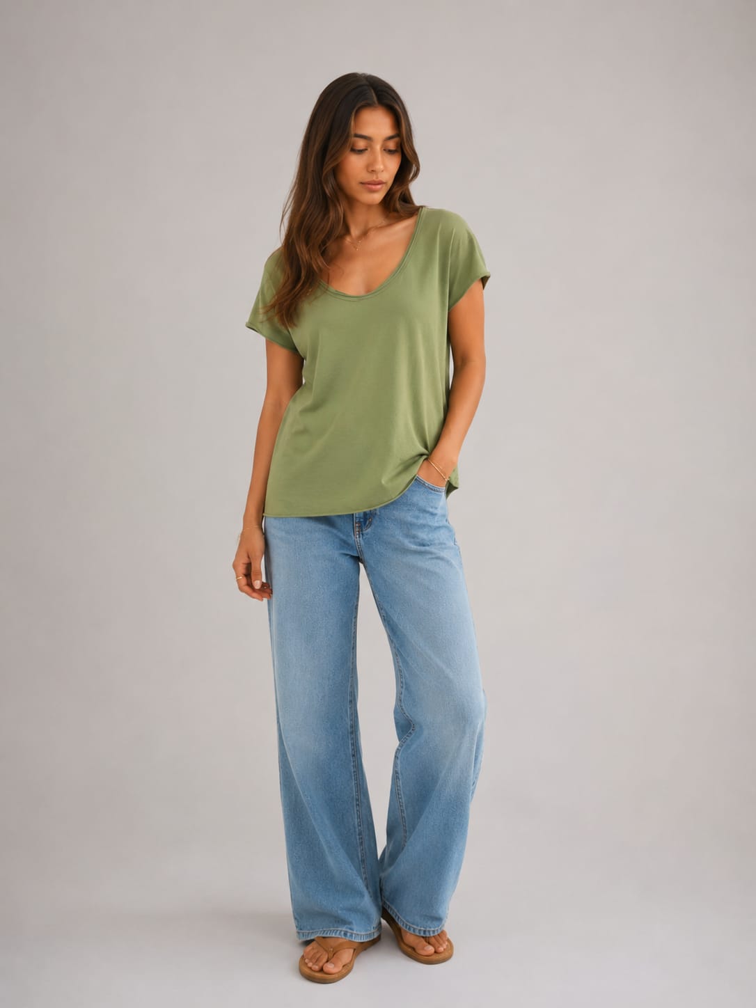 Stretch Cotton Relaxed Fit T Shirt - Made in Italy