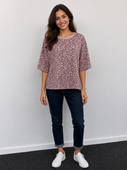 Stone Wash Leopard Print T-Shirt – Made in Italy