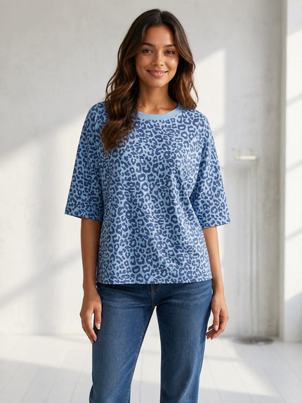 Stone Wash Leopard Print T-Shirt – Made in Italy