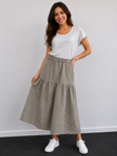 Gingham Tiered Midi Skirt- Made in Italy