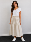 Gingham Tiered Midi Skirt- Made in Italy