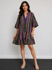 Neon Stripe Tiered Smock Dress - Made in Italy