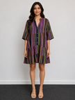 Neon Stripe Tiered Smock Dress - Made in Italy