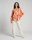 Made in Italy Exotic Botanical Print Blouse - Powderpink
