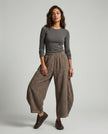 Made in Italy Textured Wide-Leg Trousers - Espresso