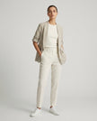 Made in Italy Checked Short Sleeve Blazer - Beige