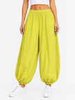 Made in Italy Balloon Trousers with Textured Finish - Olive