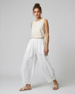 Made in Italy Textured Wide-Leg Trousers - White