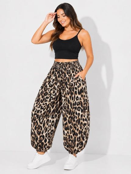 Made in Italy Wild Style Animal Print Trouser  - Natural