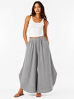 Made in Italy Wide-Leg Linen Blend Palazzo Trousers - Stone