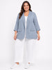 Textured Collarless Blazer - Steel Blue
