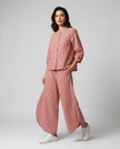 Gingham Check Shirt and Culotte Set - Indian Red