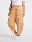 Made in Italy Gingham Check barrel leg Trouser  - Orange
