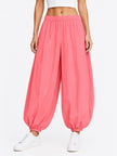 Made in Italy Balloon Trousers with Textured Finish - Light Coral
