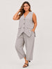 Made in Italy Linen Blend Asymmetric Button Waistcoat  - Stone