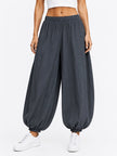 Made in Italy Balloon Trousers with Textured Finish - Black