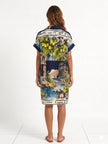 Made in Italy  Ruins Print Midi Dress - Navy Blue (2)