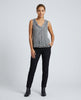 Made in Italy Ruffled V-Neck Sleeveless Blouse - Dim Gray