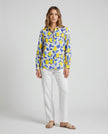 Made in Italy Exotic Botanical Print Blouse - Yellow