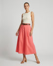 Made in Italy Pleated Wide Leg Palazzo Trouser - Salmon