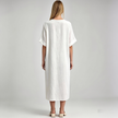 Made in Italy Viscose Linen Ring Detail Kaftan Dress