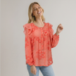 Made in Italy Floral Blouse with Ruffle Sleeves