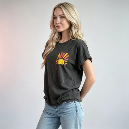 Made in Italy Retro Sun Graphic T-Shirt