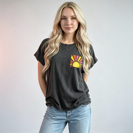 Made in Italy Retro Sun Graphic T-Shirt