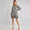 Made in Italy Printed Tiered Smock Mini Dress
