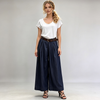 Made in Italy Pleated Wide Leg Denim Trousers